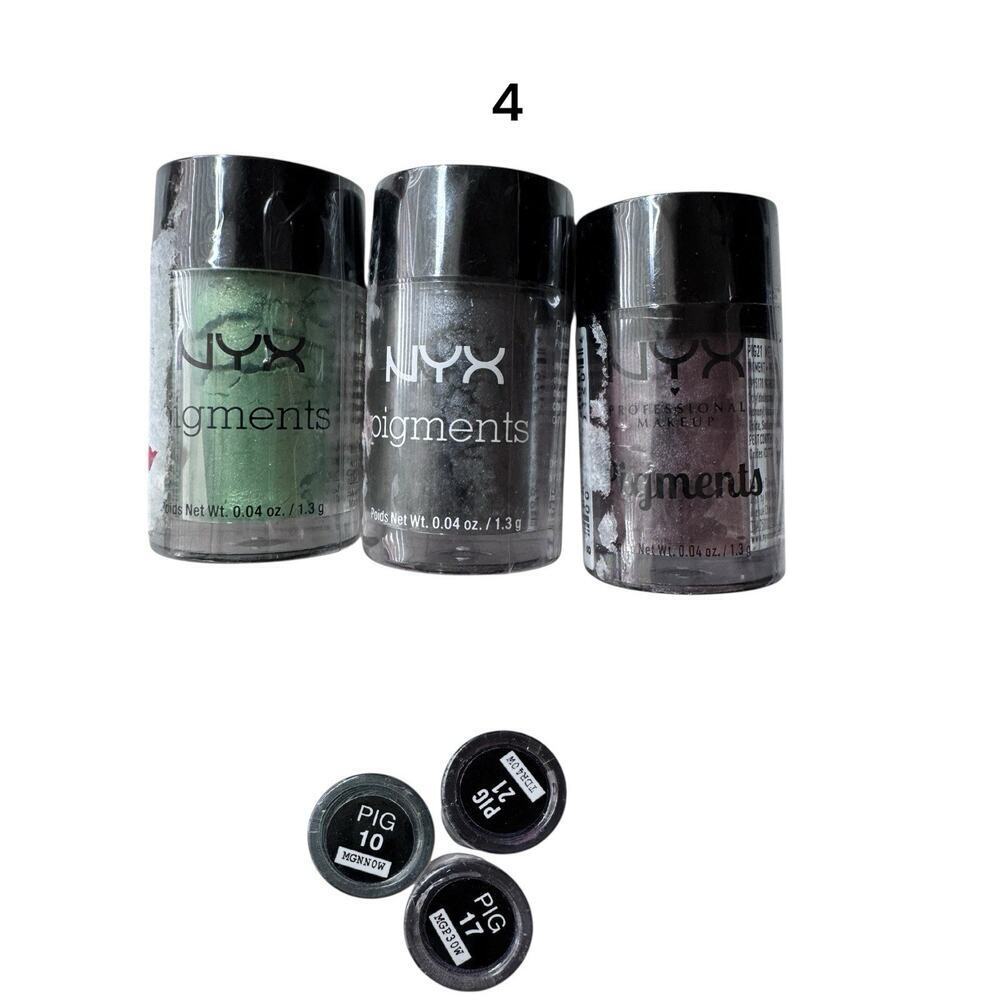 NYX Pigment Trio Shade Names in pictures Discontnd Unopened‎ For Craft/Display